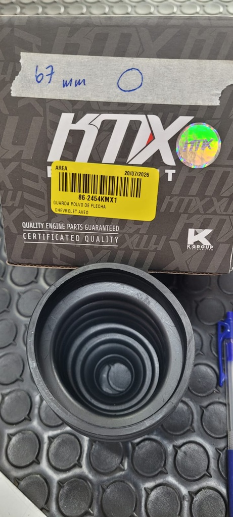 GUARDAPOLVO DE FLECHA CHEVROLET AVEO 04-11/HONDA CIVIC 01-12/ HONDA CR-Z  11-15/ KIA SOUL 10-11 REDONDO 67mm